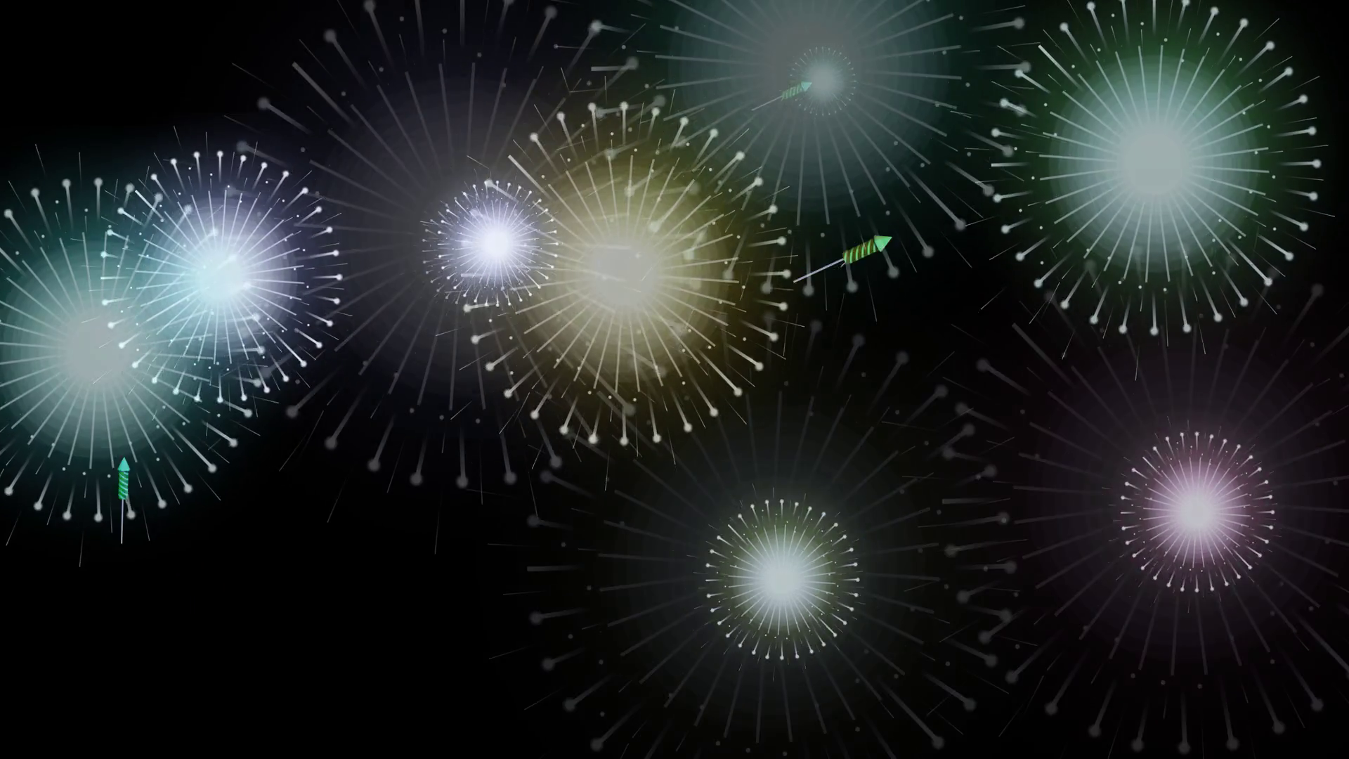 Multicolored Isolated Fireworks On Black Stock Footage SBV-348413030