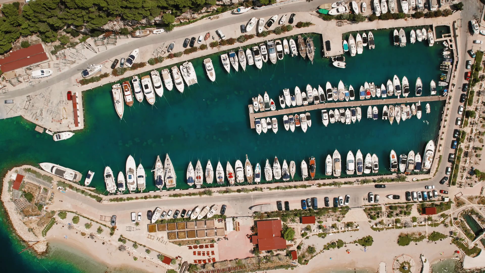 Sailing Vessels Docked In Harbor Aerial View Stock Footage SBV ...
