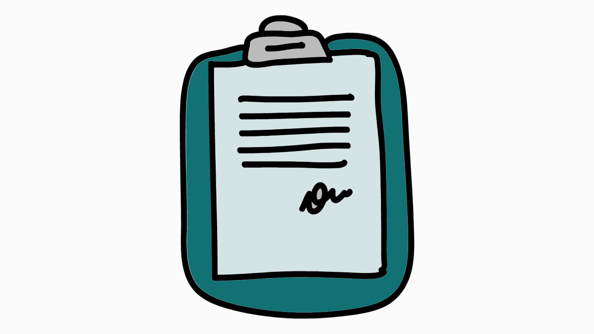 clip board icon cartoon illustration hand drawn animation transparent