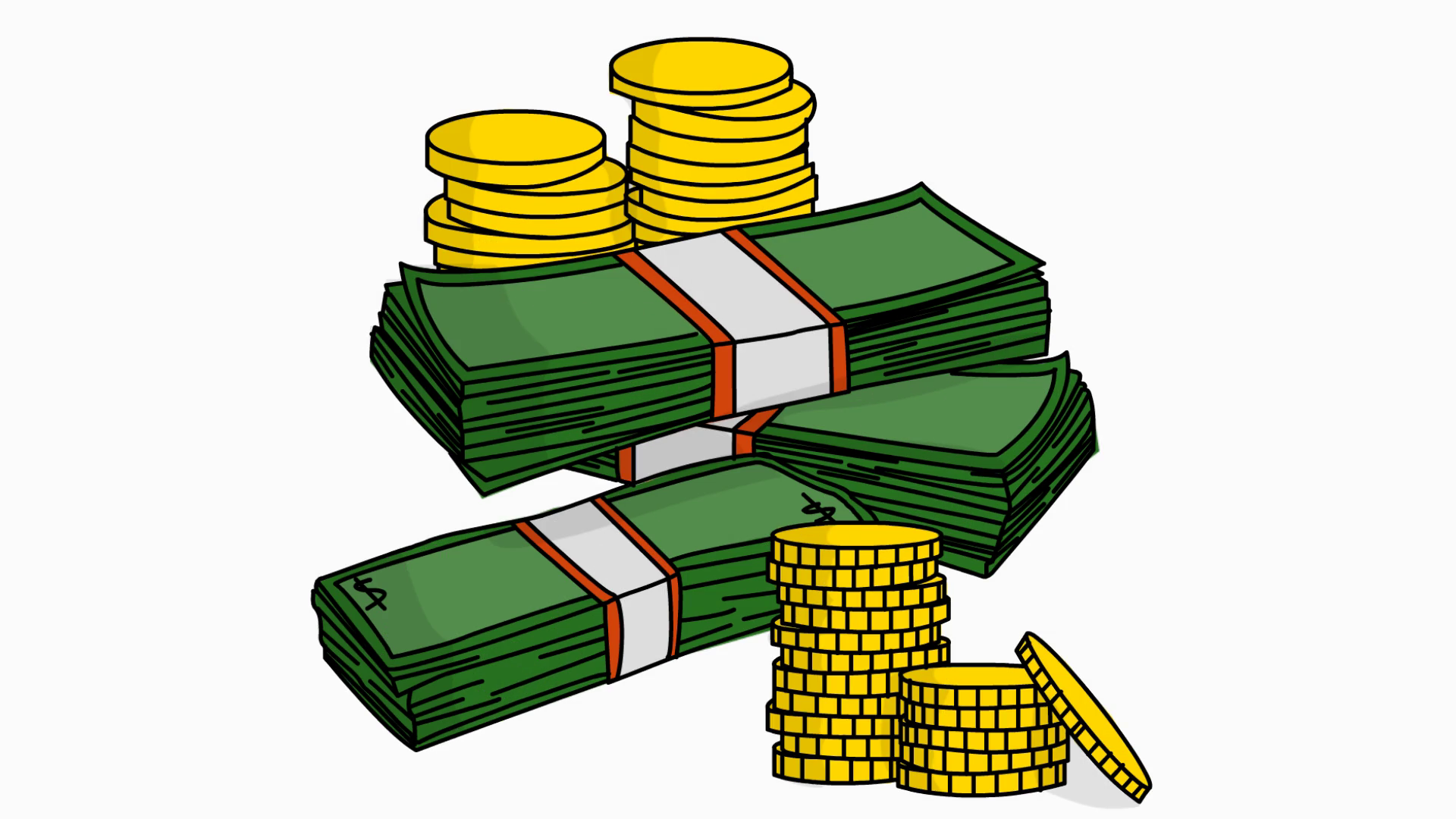 stacks-of-money-with-coins-cartoon-illustration-hand-drawn-animation