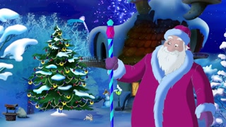 Santa Claus Lights a Christmas Tree