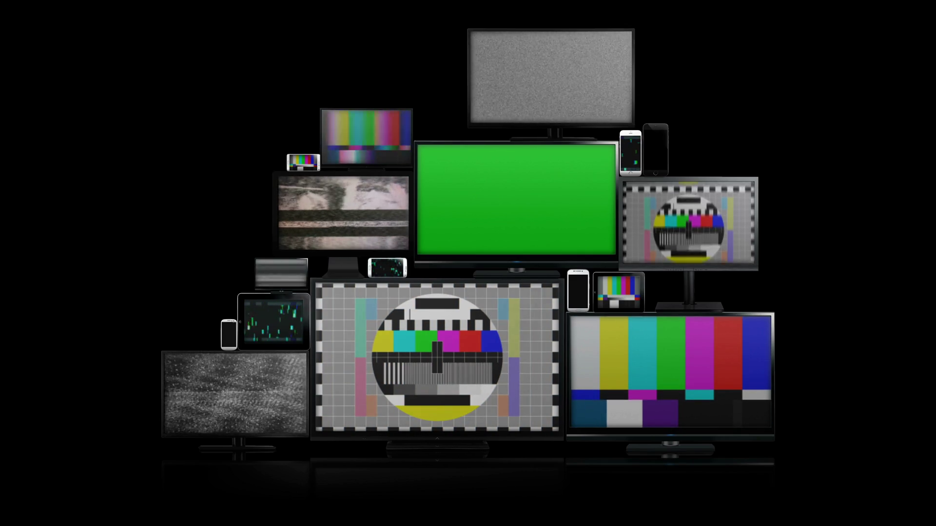 Many Different Types Of Screens With Signal Stock Footage SBV305599739