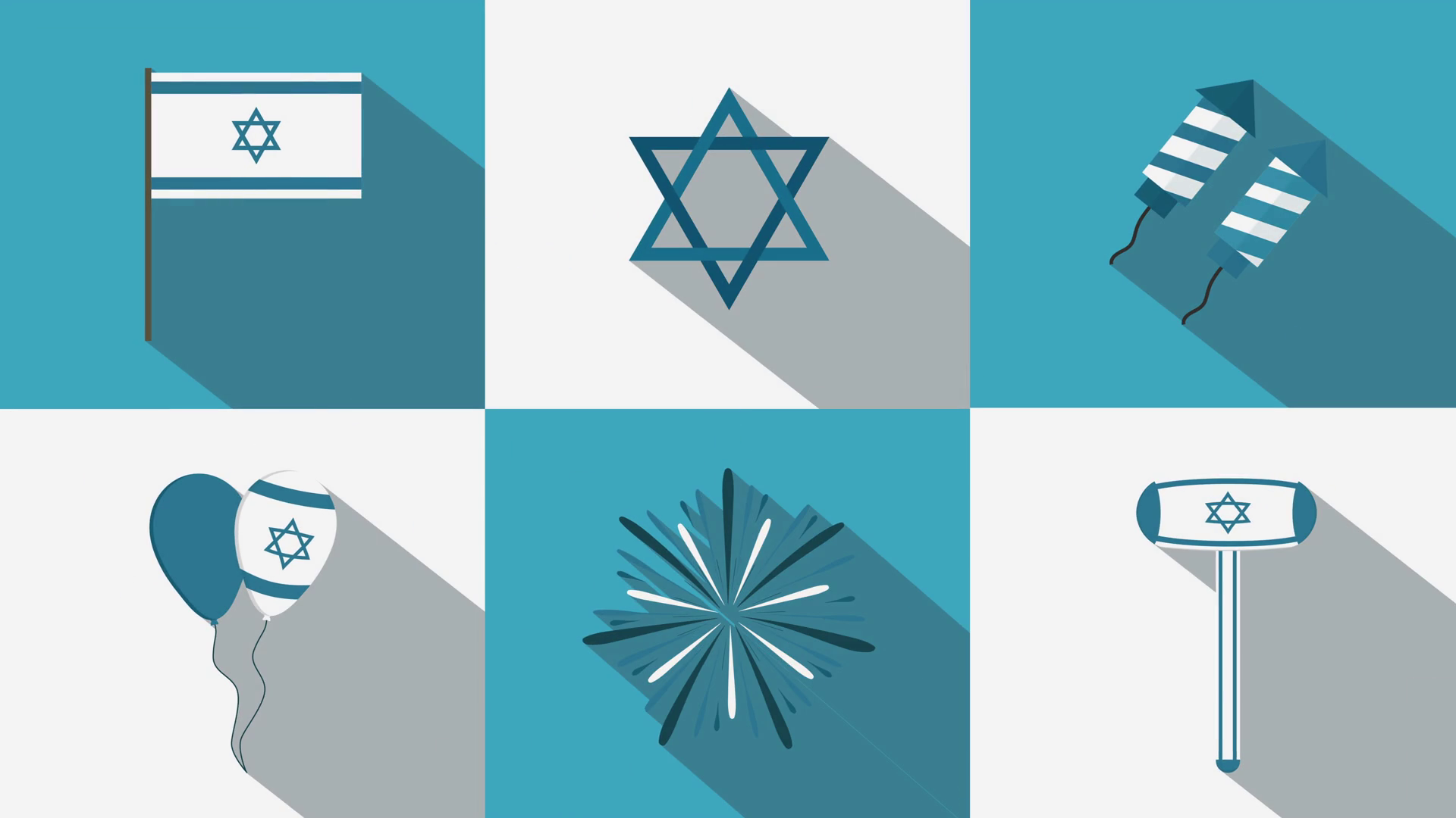 Israel Independence Day holiday flat design animation icon ...