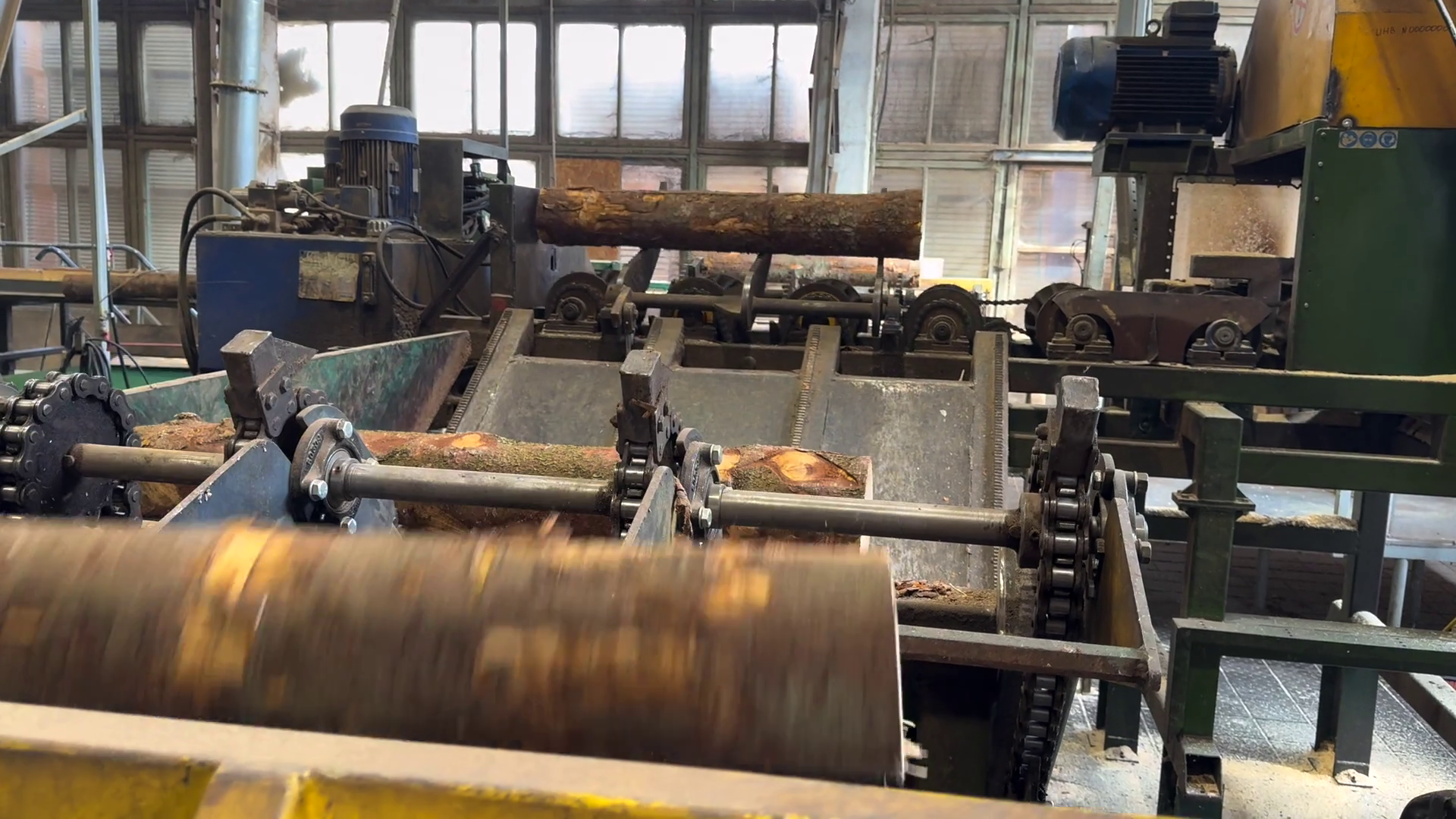 Industrial Machinery Processing Timber Logs Stock Footage SBV-352735176 ...