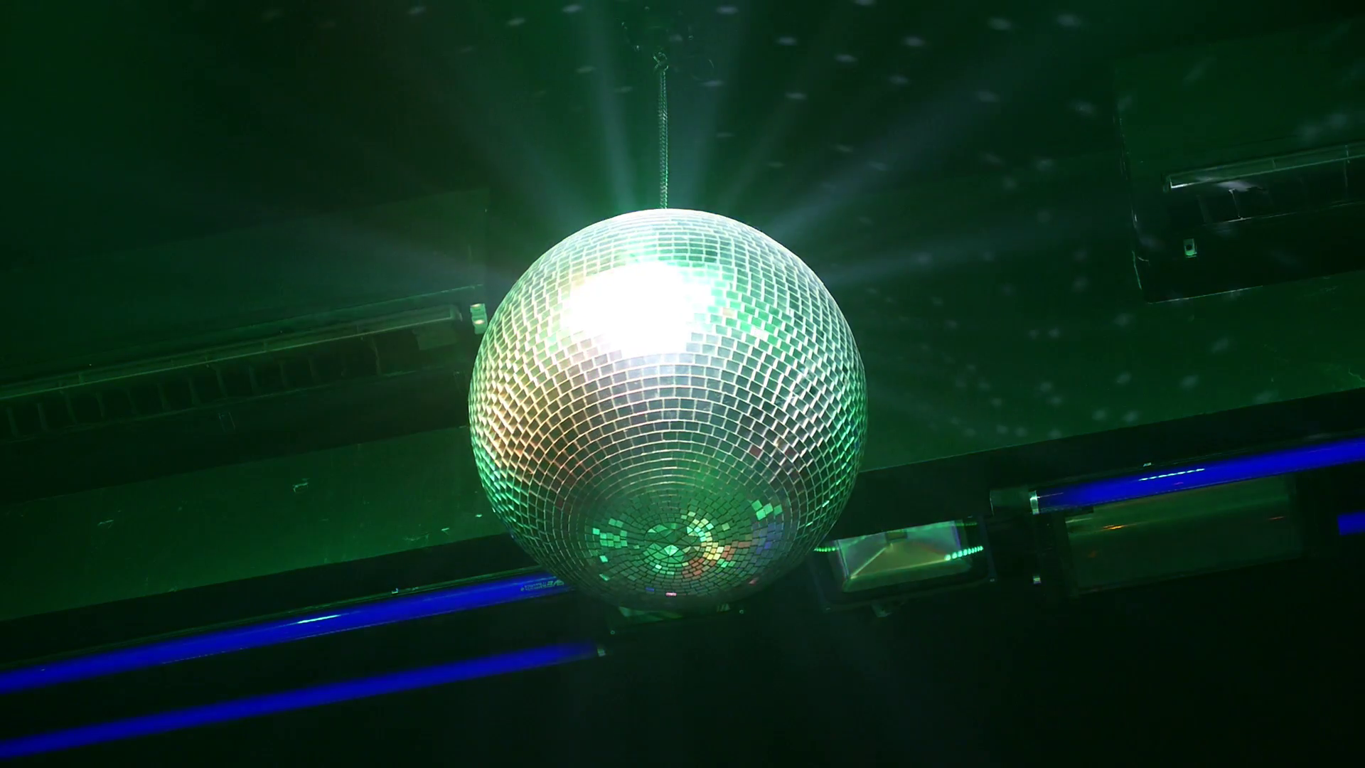 Silver Disco Ball Spinning In Stock Footage SBV304415739