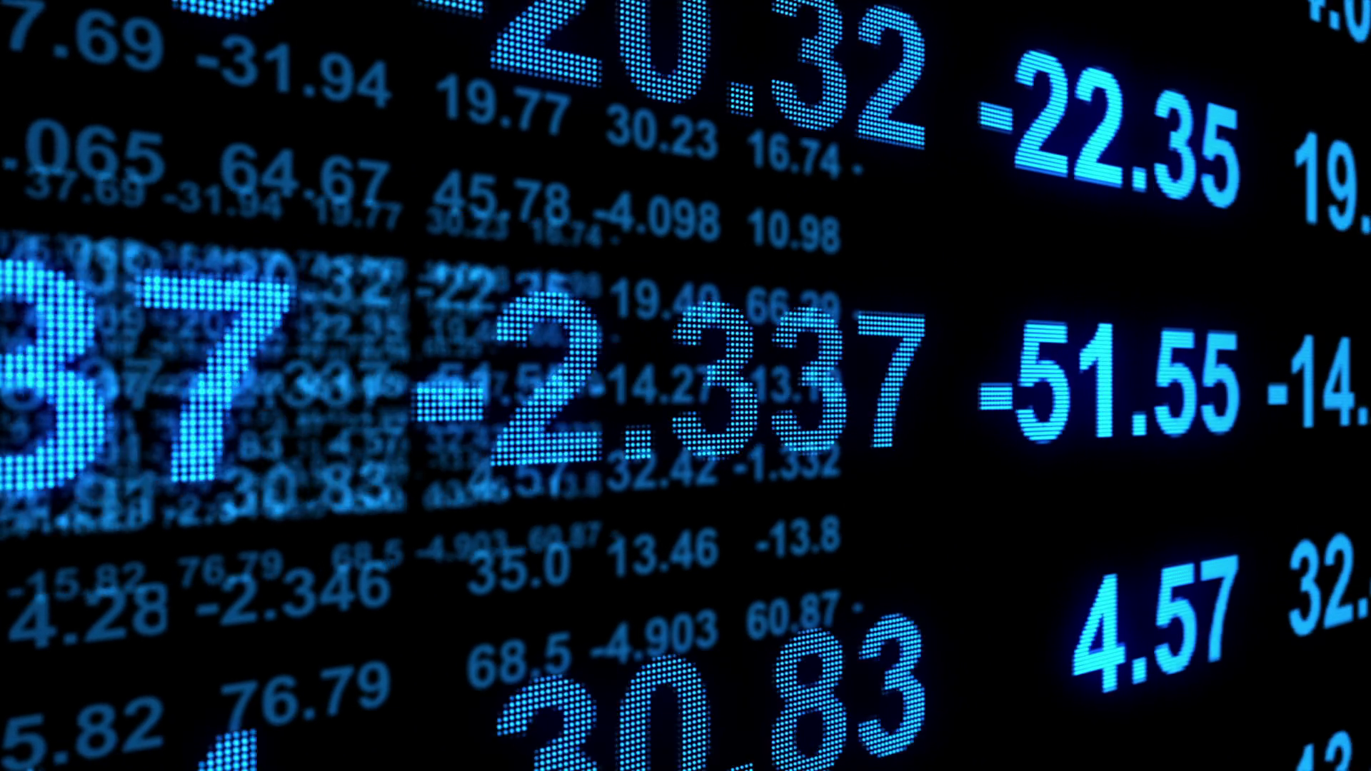 3D Stock Market Profit Loss Results Display on Led Screen with BlueText ...