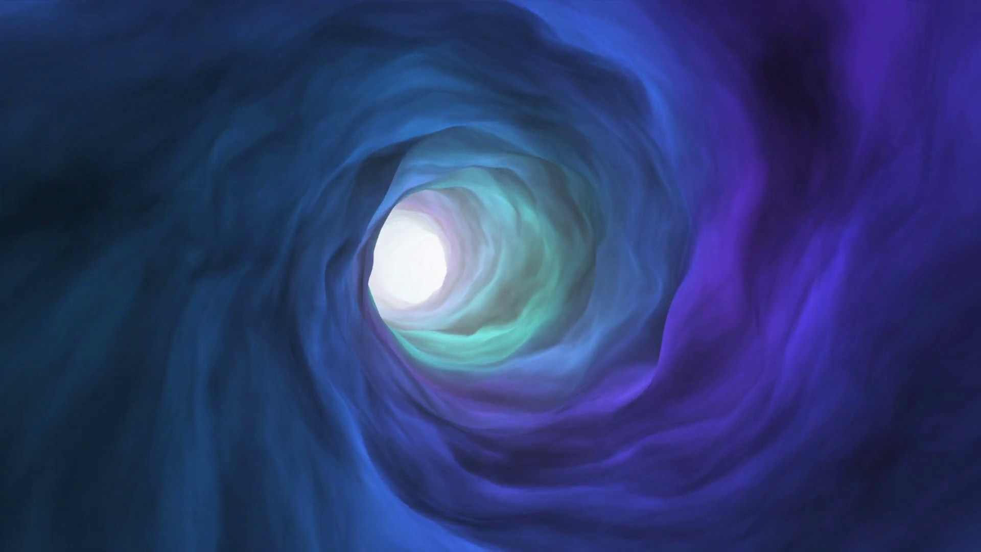 Flying Though a Spiral Smoke Tunnel Version 1 Blue Cyan Turquoise Teal