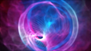 Abstract Sphere Orb Made of Colourful Plasma or Energy Animated CGI Motion Background with Seamless Looping Violet Purple Blue