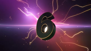 Epic Energetic Top 10 Countdown Numbers List with Flashing Electric Beams in the Motion Background Pink Purple