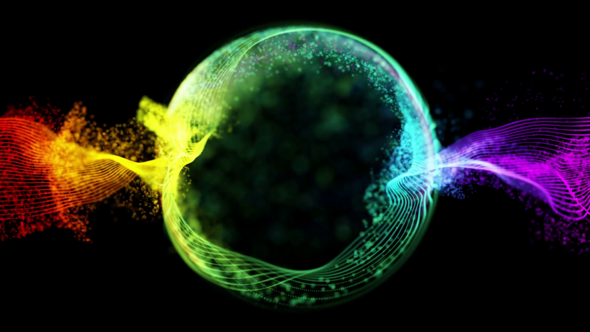 Ring of Light Particles Version 2 Colorful Glowing Orbs of Light in