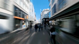 4K Hyperlapse Sequence of Copenhagen, Denmark - The pedestrian streets of Copenhagen during a sunny day