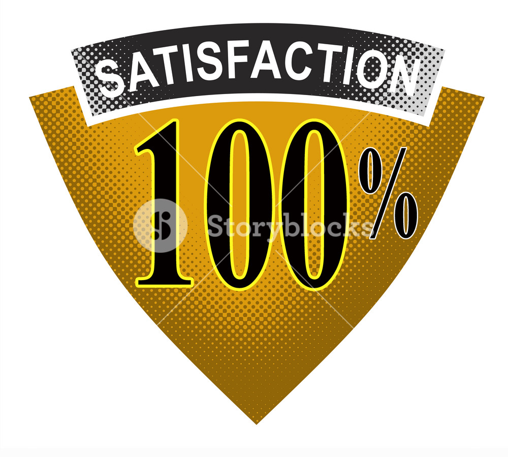 100% Guarantee In Shield And Ribbon