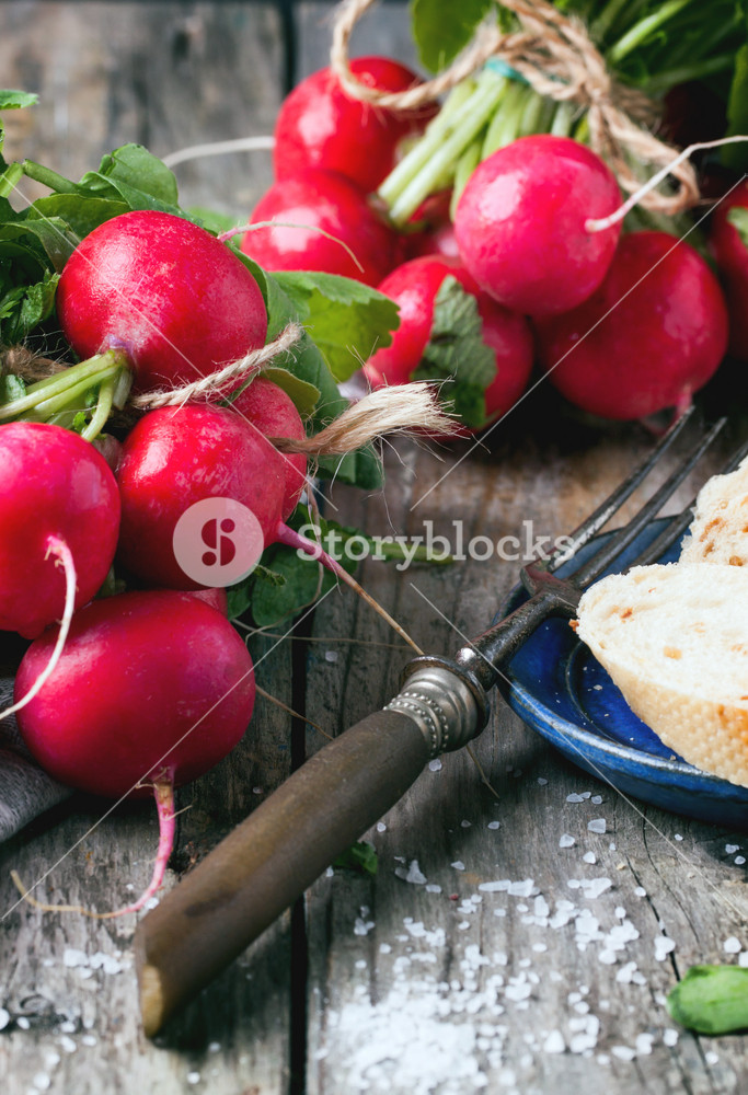 Fresh Radishes With Bread RoyaltyFree Stock Image Storyblocks
