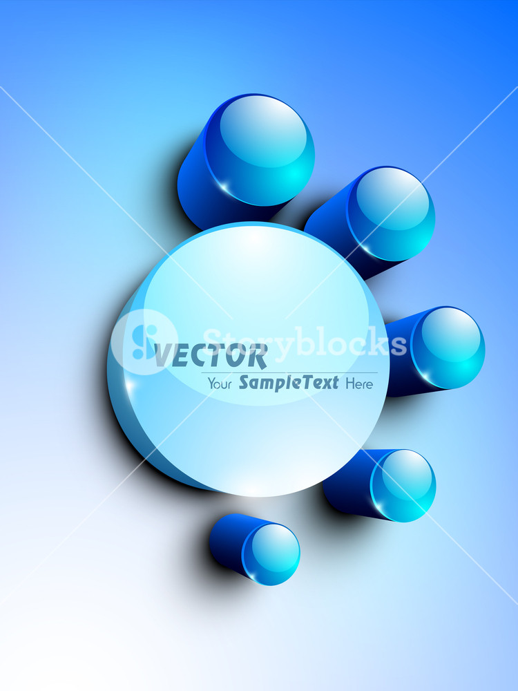 Abstract 3d Glossy Icon Sets In Blue Color. Can Be Use As Icons Royalty