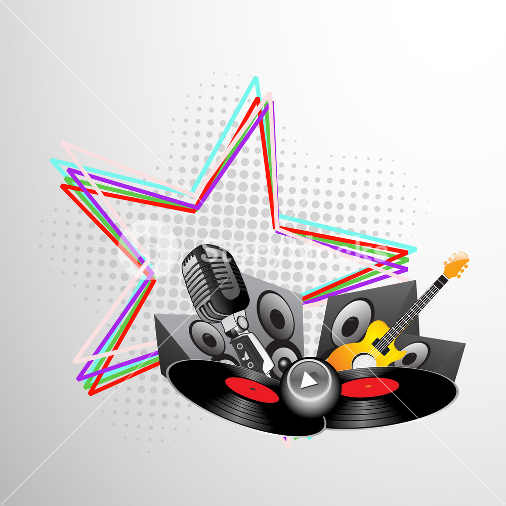 Abstract musical concept with musical instruments RoyaltyFree Stock
