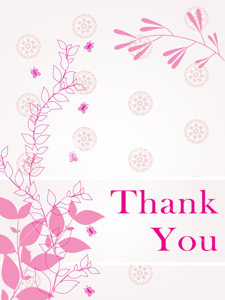 Abstract Pink Floral Background With Thankyou Text Royalty-Free Stock
