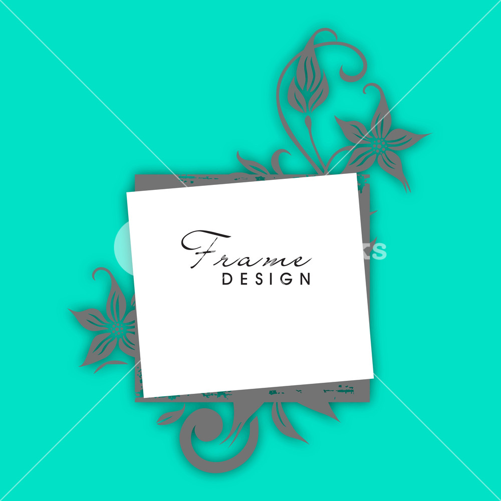 Floral Decorated Photo Frame on Abstract Background Royalty-Free Stock ...