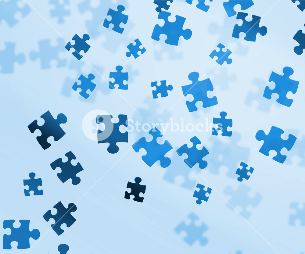 Blue Puzzle Background Royalty-Free Stock Image - Storyblocks