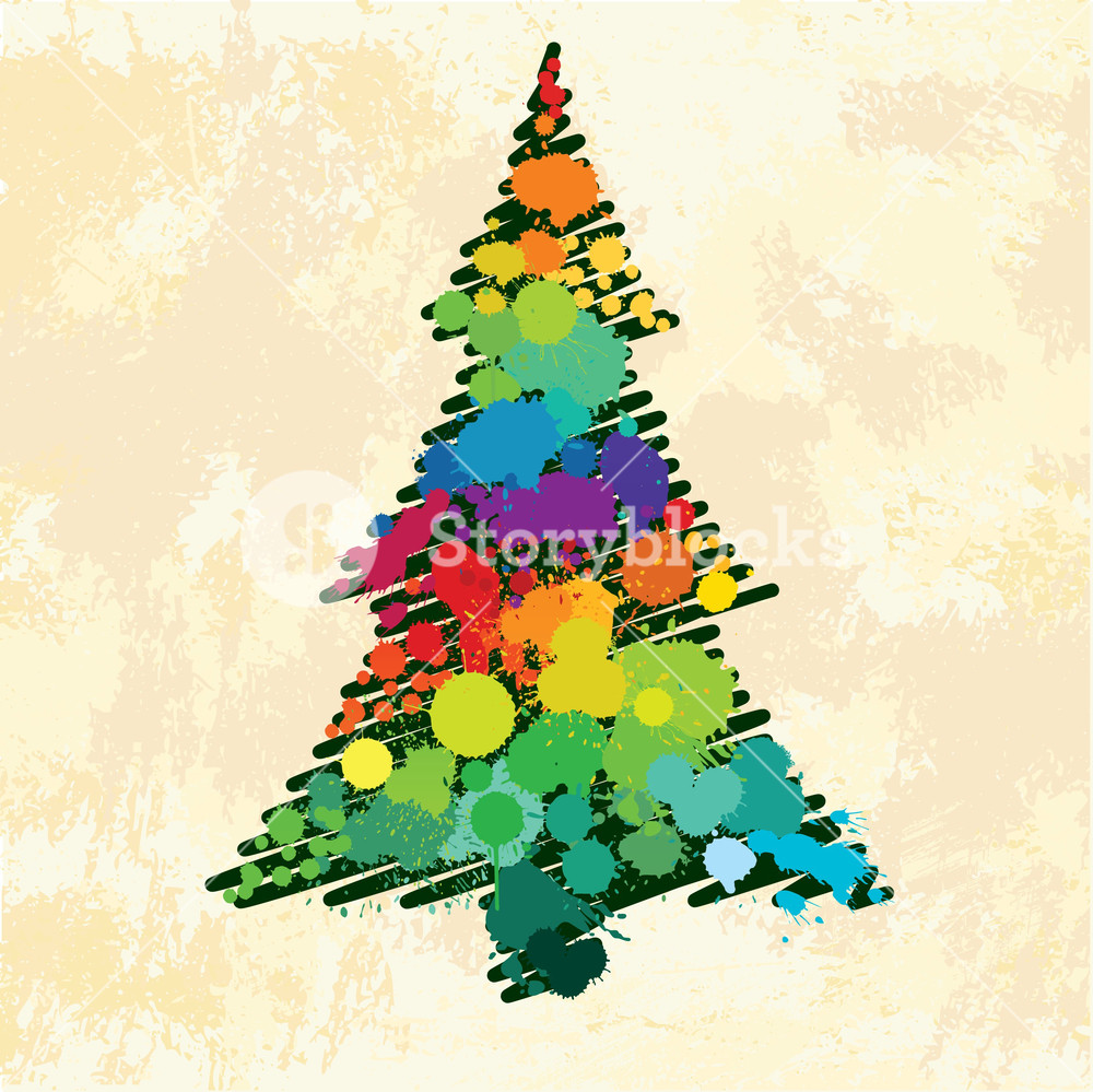 Christmas Tree Grunge Splatters