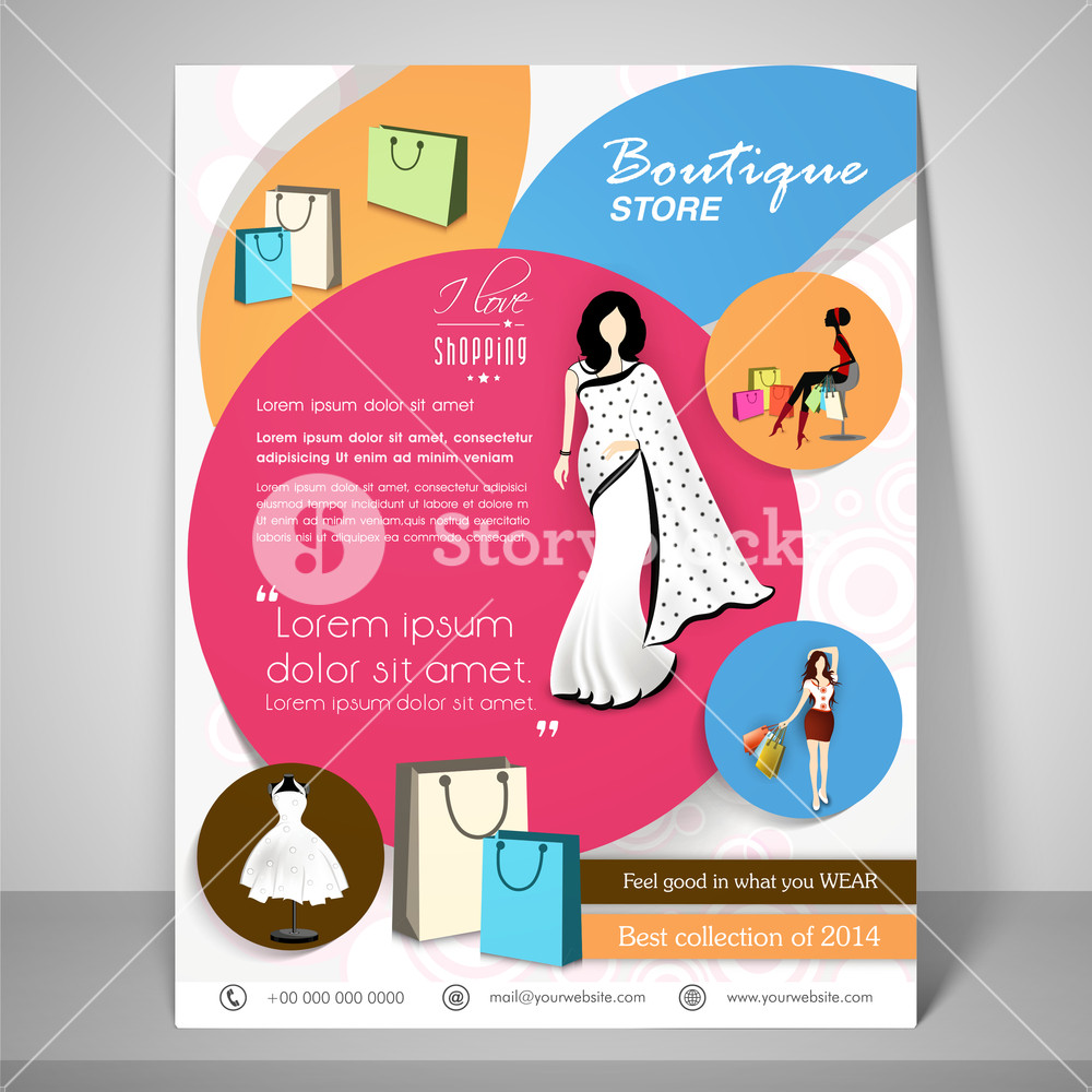 Vibrant Banner And Flyer For Boutique Featuring A Stylish Woman In A 