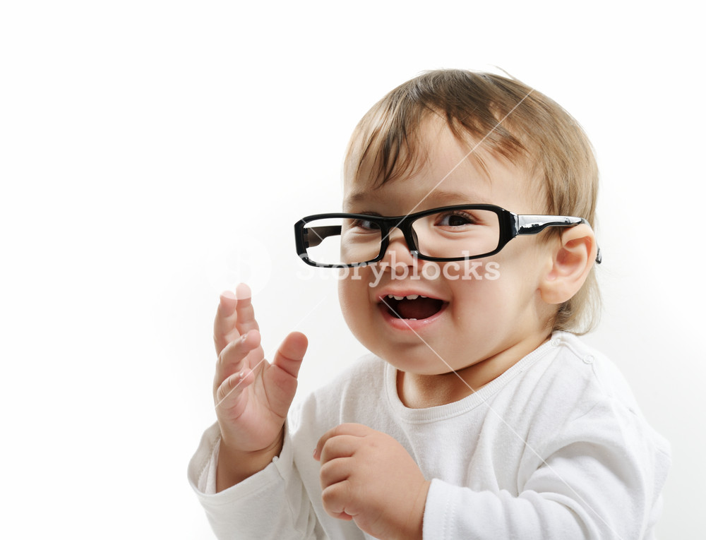 Cute funny baby with glasses RoyaltyFree Stock Image Storyblocks