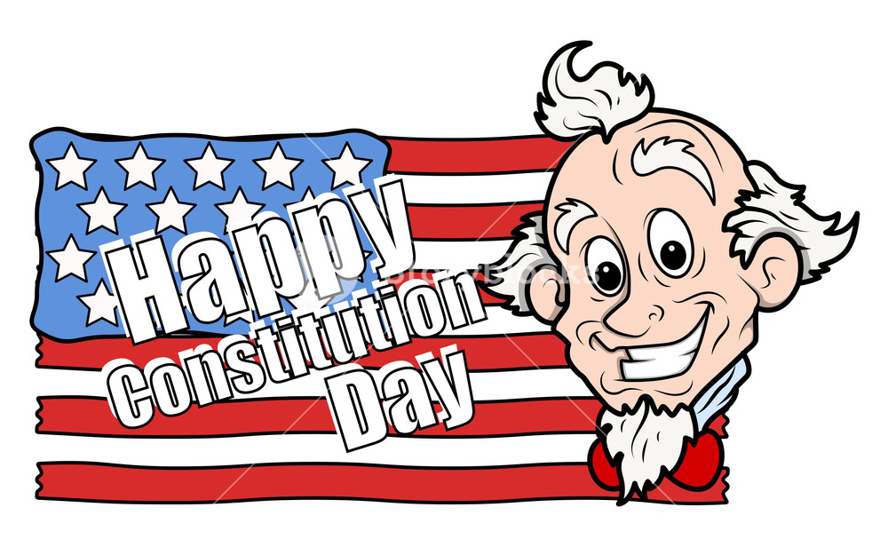 Uncle Sam Cartoon - Constitution Day Vector Illustration