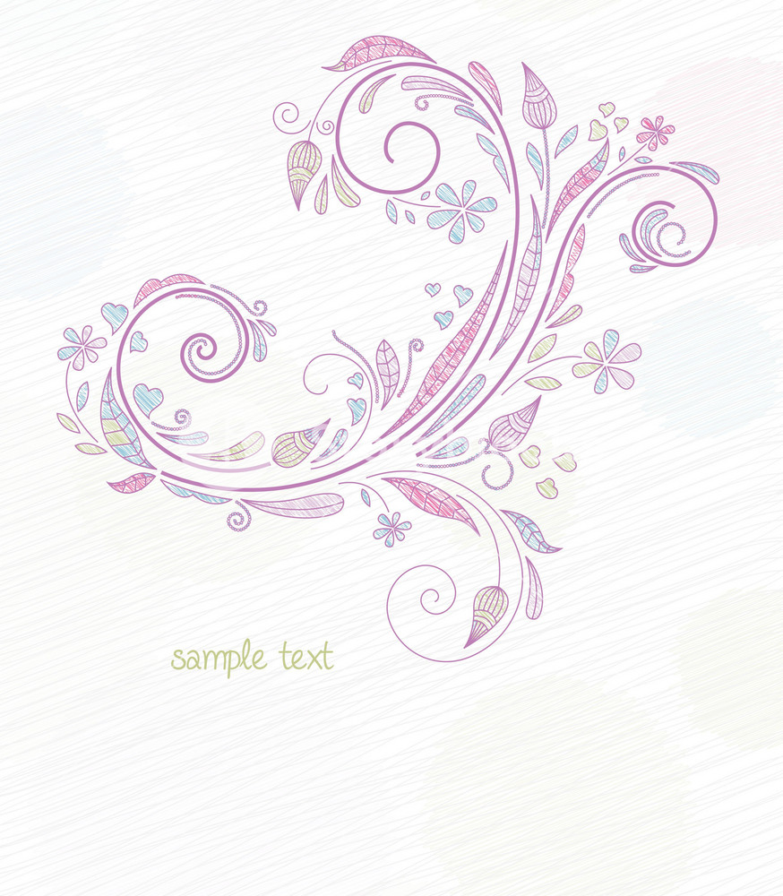 Doodles Floral Background Vector Illustration Royalty-Free Stock Image ...