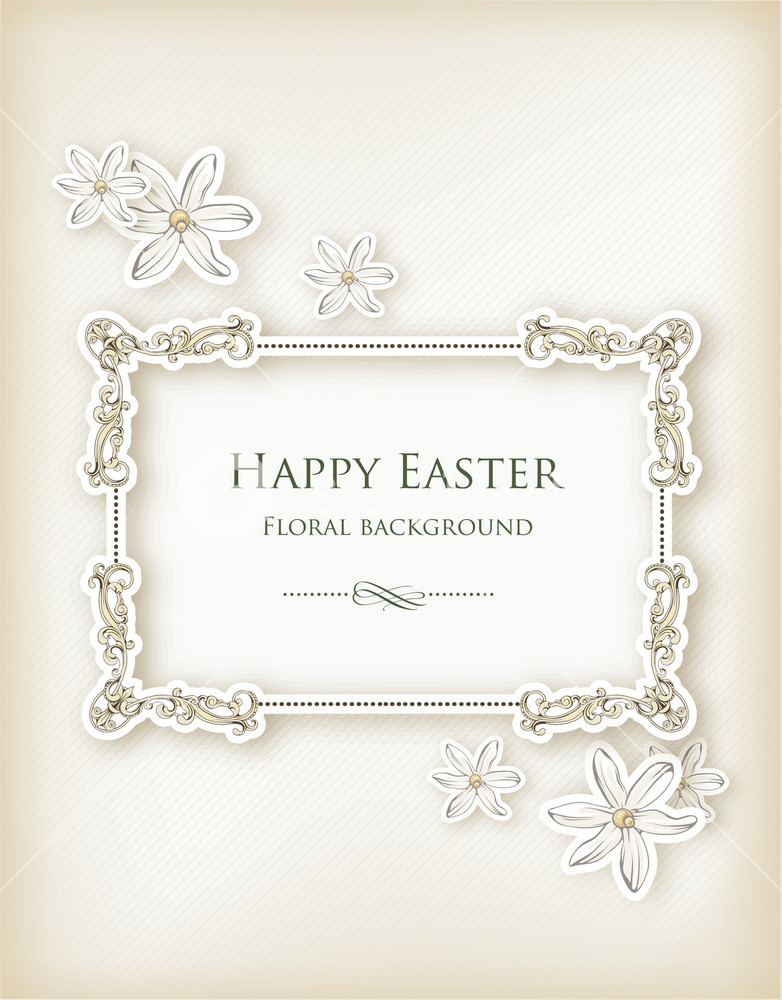 Easter Frame Vector Easter Vector Illustration With Floral Frame Royalty-Free Stock Image ...
