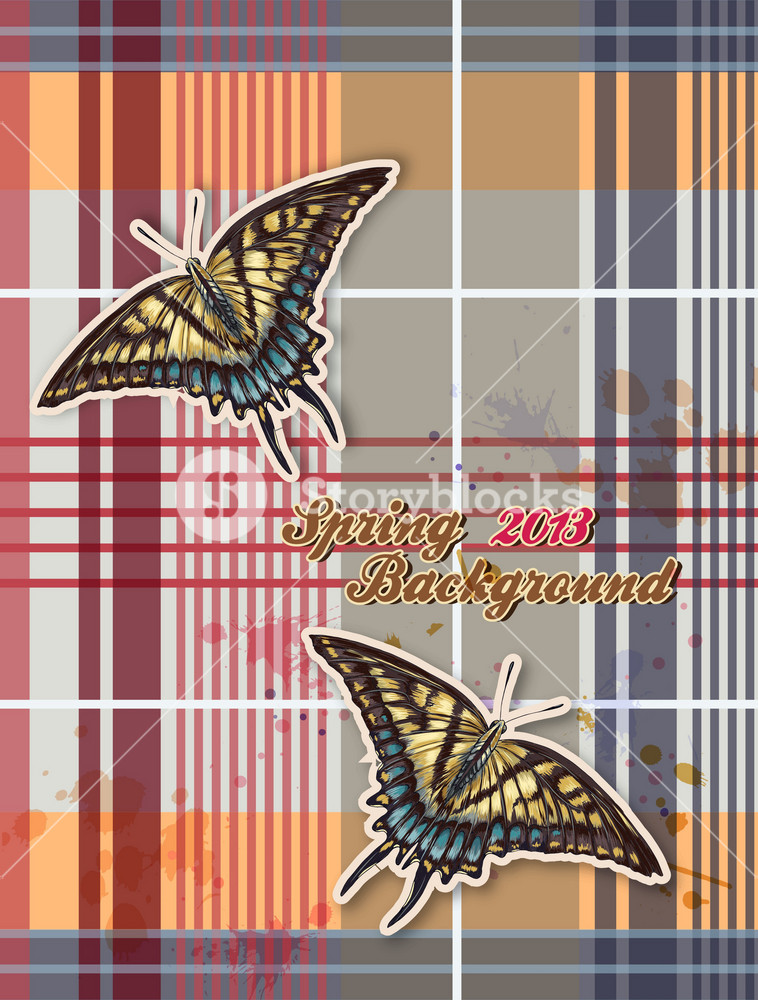 Floral Vector Background With Butterflies Royalty-Free Stock Image ...
