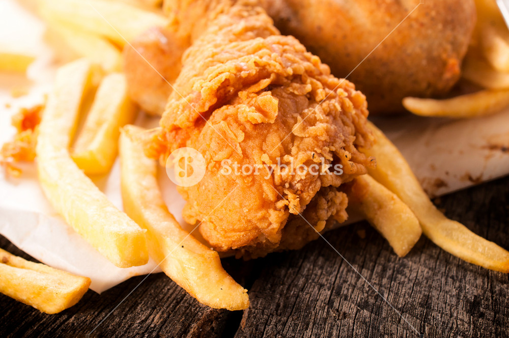 Fried Chicken And Fries RoyaltyFree Stock Image Storyblocks