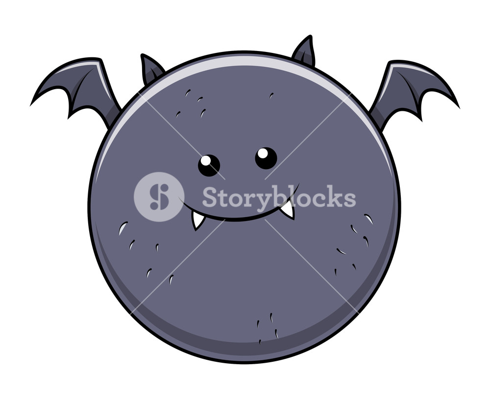 Funny Fat Bat Halloween Vector Illustration RoyaltyFree Stock Image