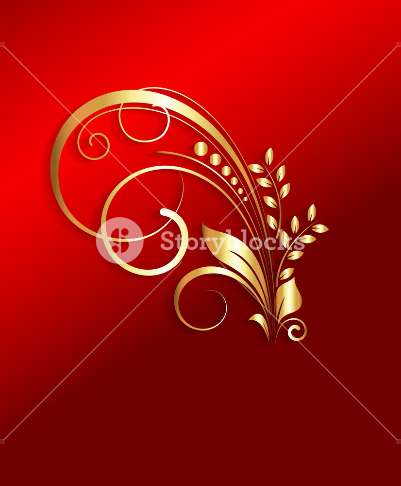 Golden Floral Art RoyaltyFree Stock Image Storyblocks