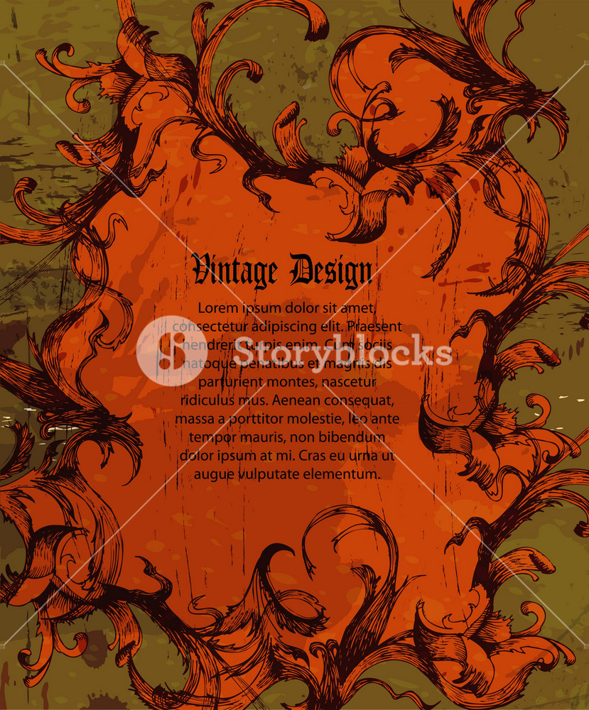 Grunge Floral Frame Vector Illustration Royalty-Free Stock Image ...
