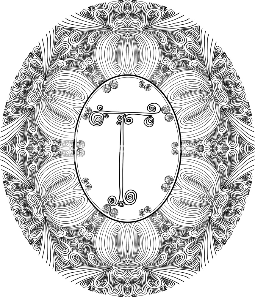 Hand Draw Font. Letter T. Vector Illustration RoyaltyFree Stock Image