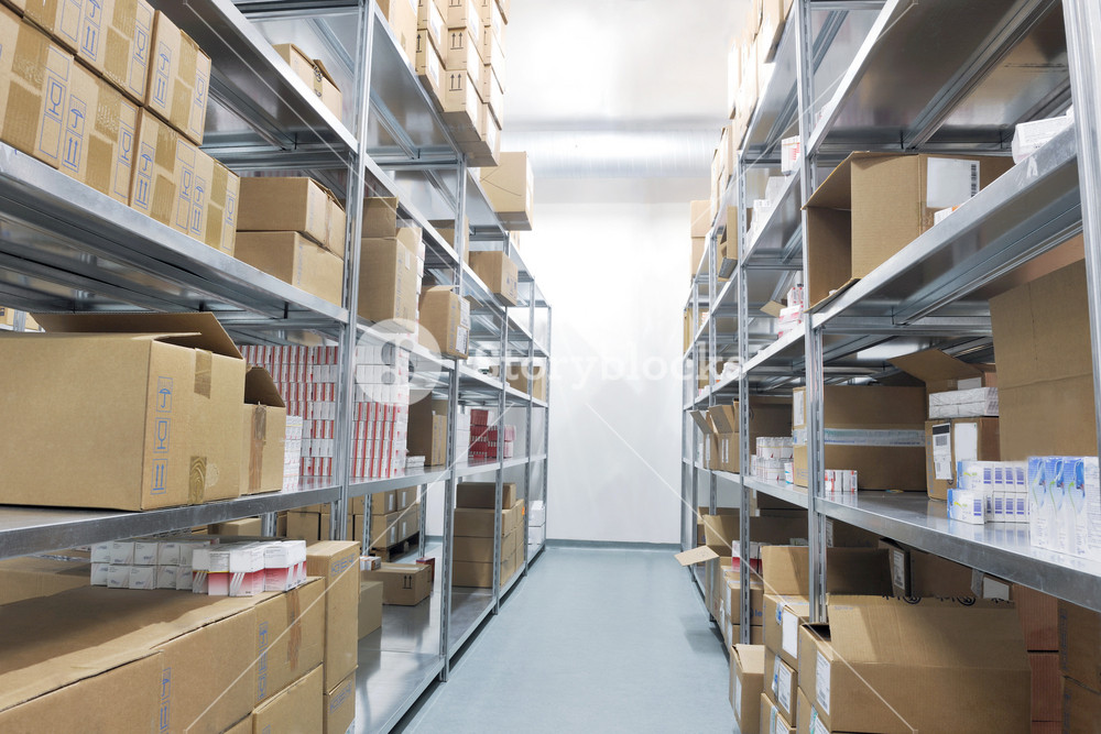 Medical factory supplies storage indoor RoyaltyFree Stock Image