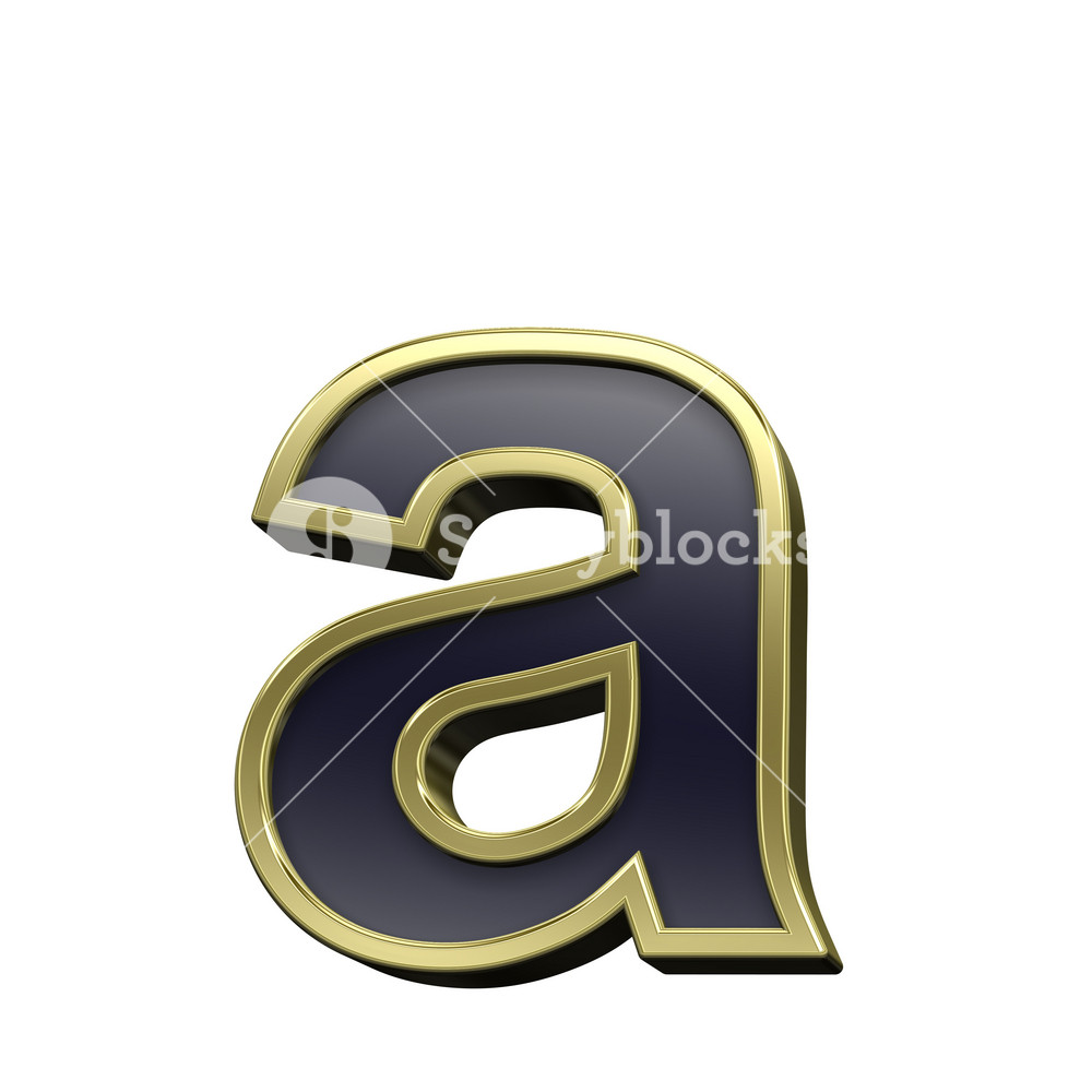 One Lower Case Letter From Black With Gold Alphabet Set RoyaltyFree