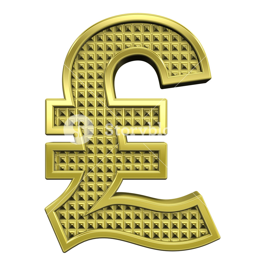 Pound Sign From Knurled Gold Alphabet Set RoyaltyFree Stock Image