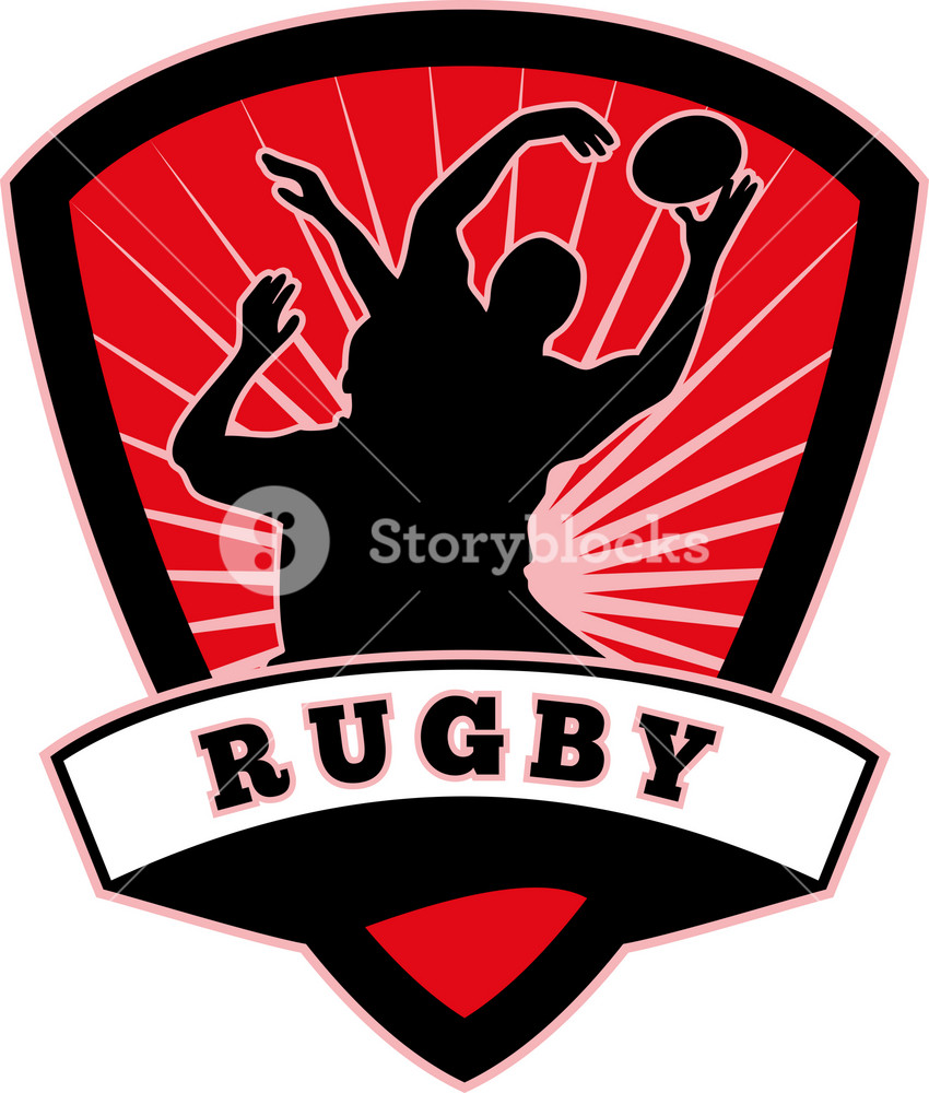 Rugby Player Lineout Catch Shield Royalty Free Stock Image Storyblocks