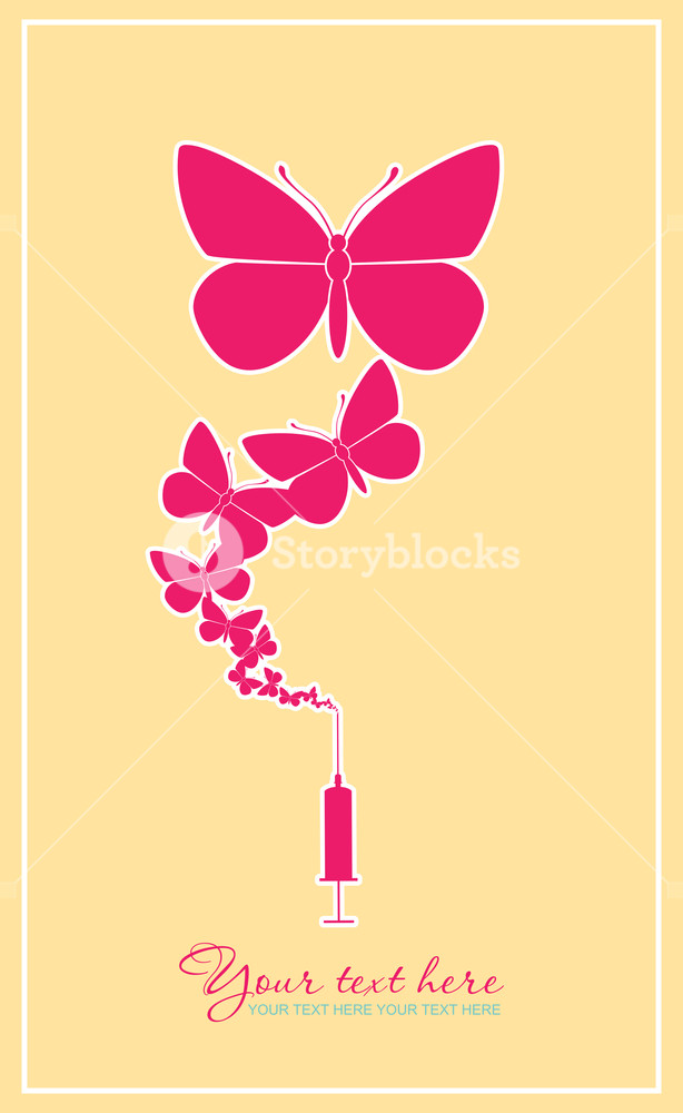 Syringe With Butterfly. Abstract Vector Illustration Royalty-Free Stock