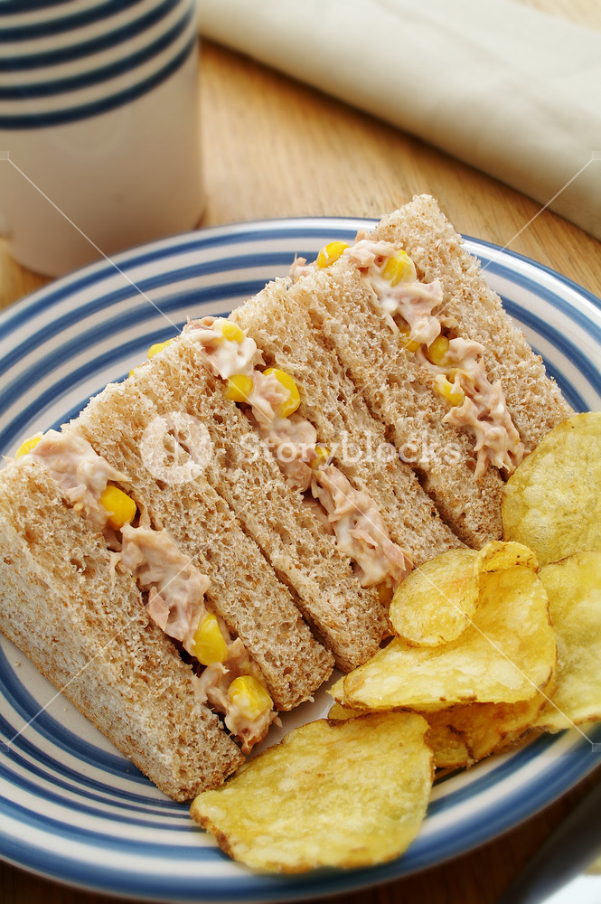 Tuna And Sweetcorn Sandwich Snack RoyaltyFree Stock Image Storyblocks
