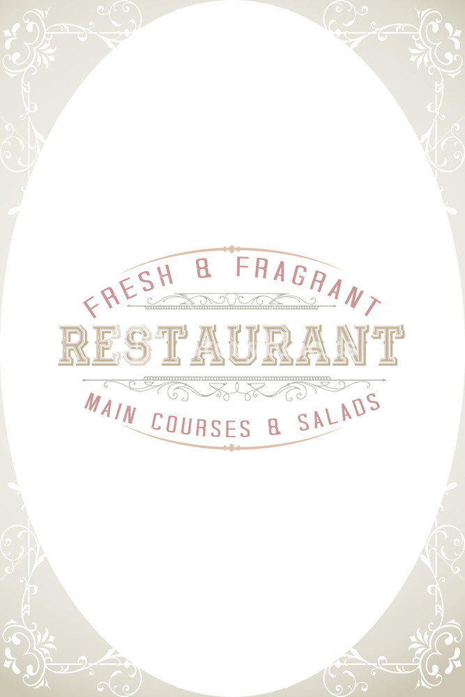 Vector Illustration With Label And Ornaments (editable Text) Royalty