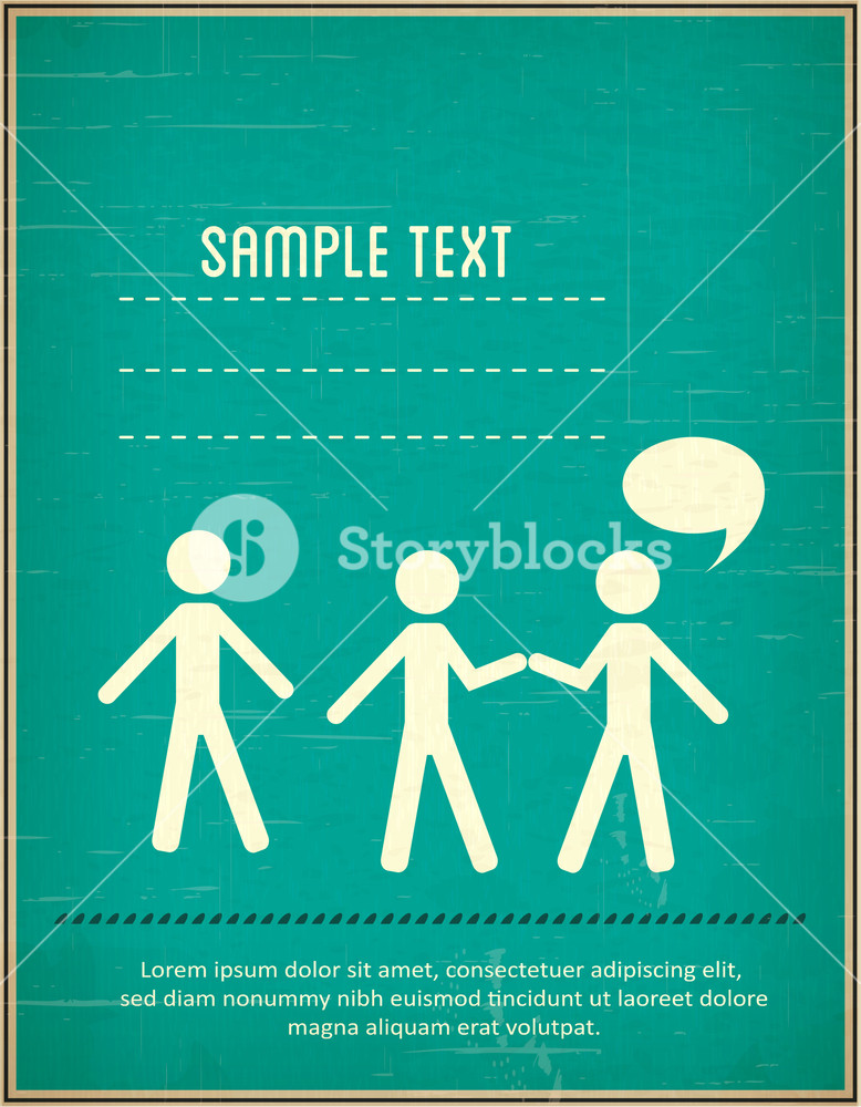 Vector Illustration With People Icon (editable Text)