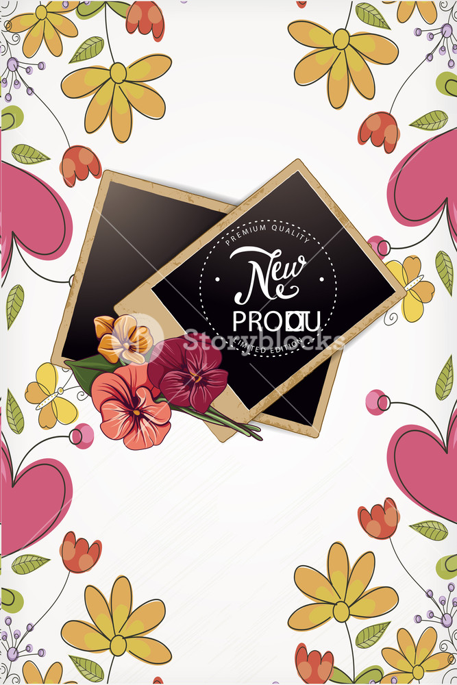 Vector Illustration With Typography And Floral Elements (editable Text ...